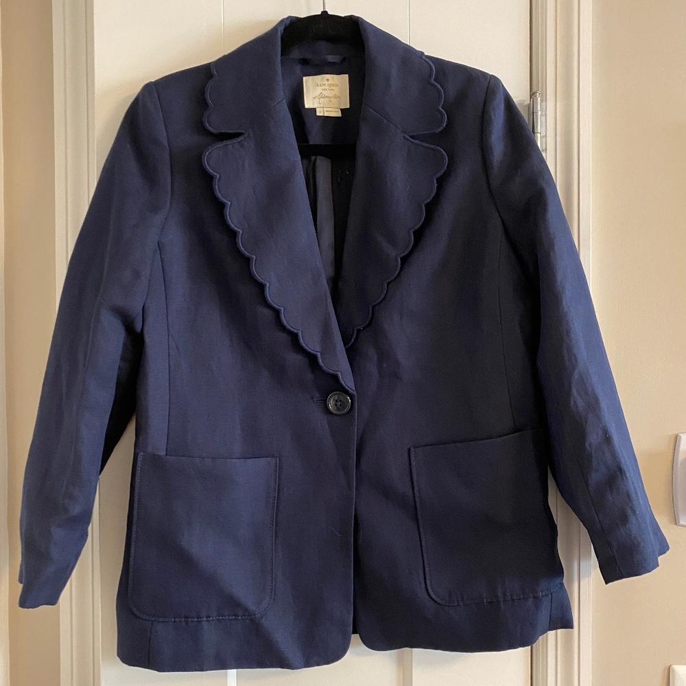 Kate Spade New York Scallop Navy Blazer